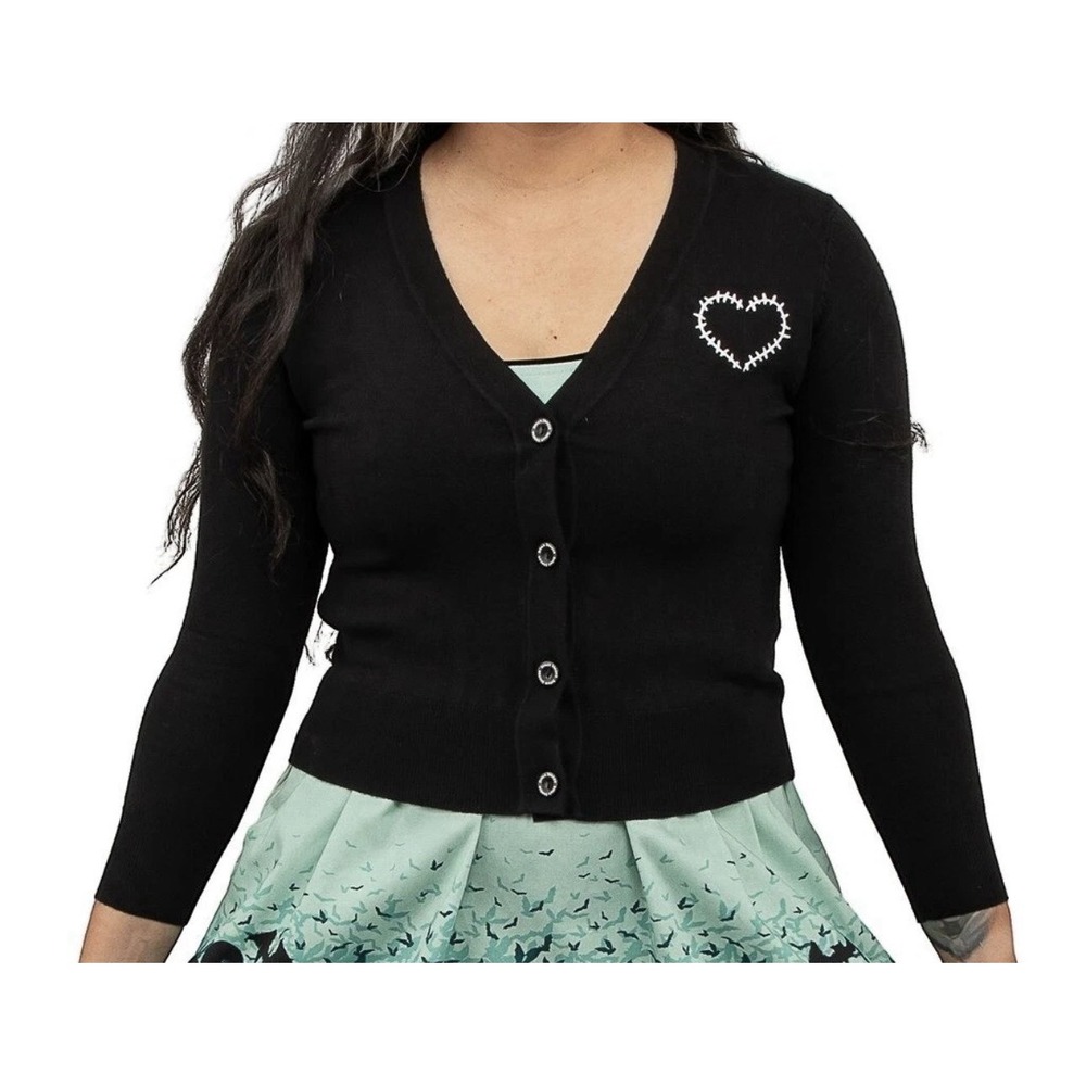 Loungefly Women's Universal Monsters Stitch Shoppe "Alexa" Cropped Cardigan